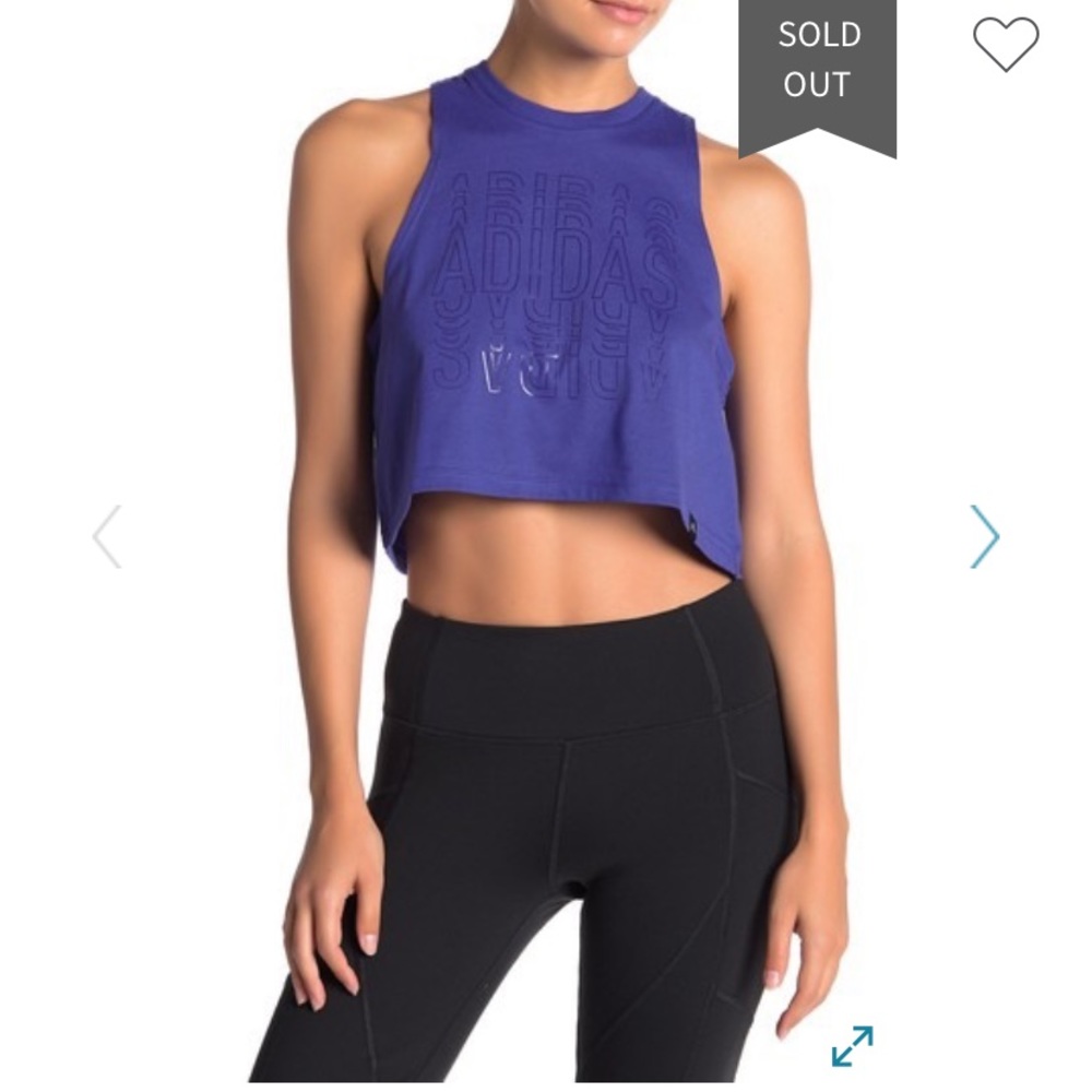 NWT adidas cropped logo tank top - small